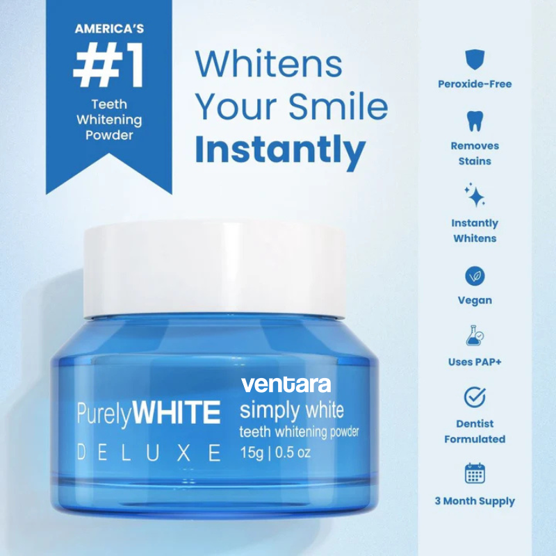 Ventara Purely White Deluxe Teeth Whitening Powder